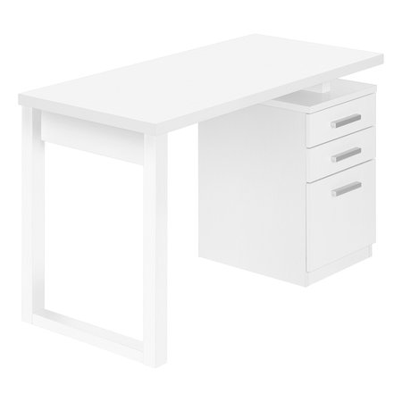 MONARCH SPECIALTIES Computer Desk, Home Office, Laptop, Left, Right Set-up, Storage Drawers, 48"L, Work, Laminate, White I 7690